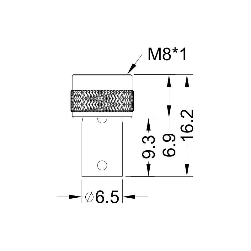 M8 6pins A code female moldable connector with shielded,brass with nickel plated screw